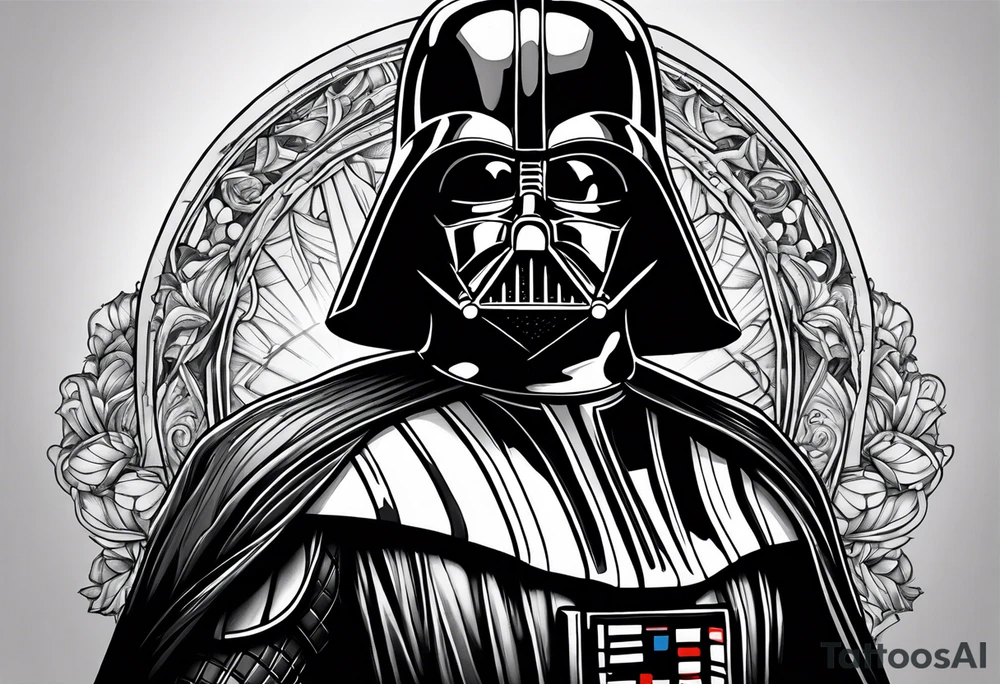 picture of darth vader with no mask crying tattoo idea