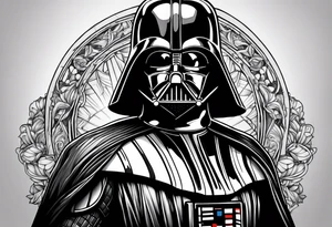 picture of darth vader with no mask crying tattoo idea