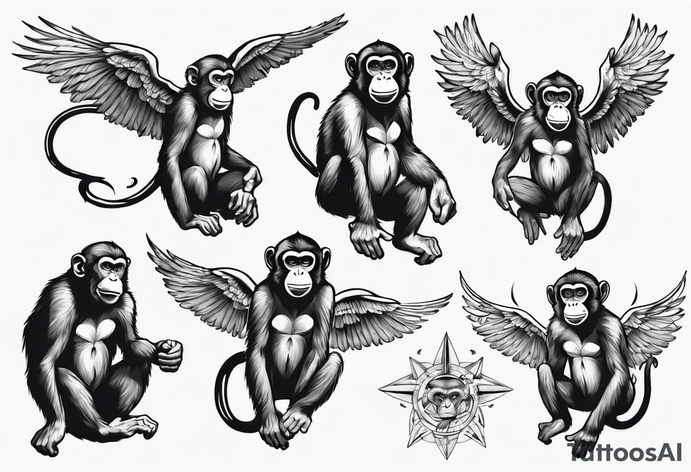 A monkey flying tattoo idea