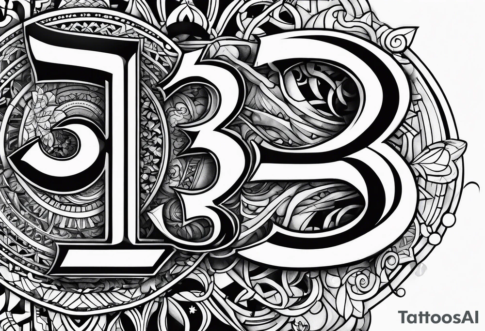 The numbers “333” tattoo idea