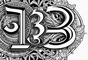 The numbers “333” tattoo idea