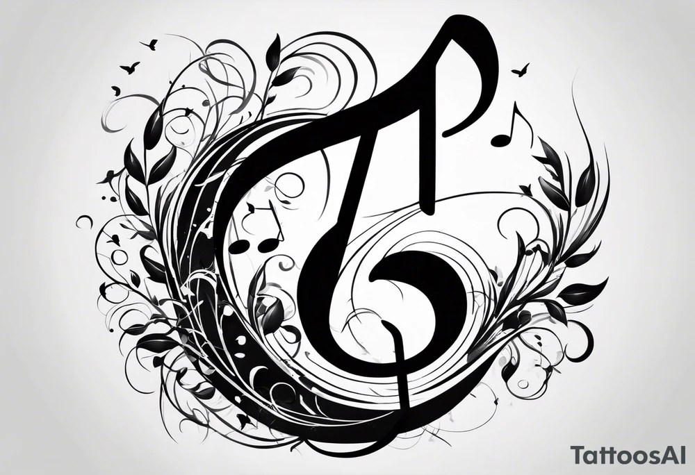 A music note in nature tattoo idea