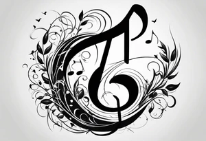 A music note in nature tattoo idea