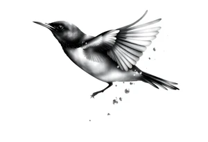 Male European Blackbird flying tattoo idea tattoo idea