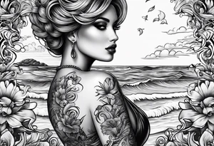 corazon con la playa tattoo idea