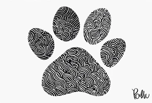 Paw Print with a name Ben. tattoo idea