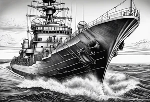 Naval ship tattoo idea