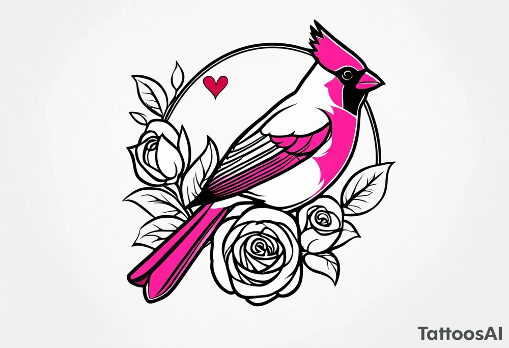 breast cancer memorial forearm tattoo incorporating roses and a cardinal into the tattoo tattoo idea