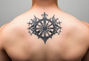 vintage roman numerals within ornate clockwork mechanism tattoo idea