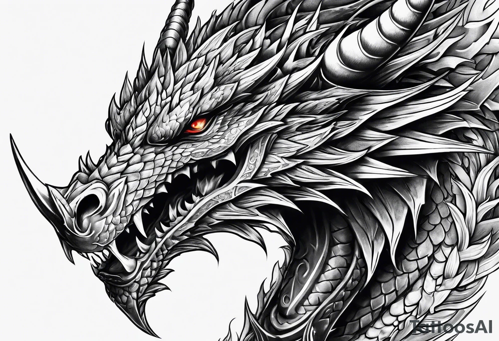 Valhalla sword dragon head tattoo idea