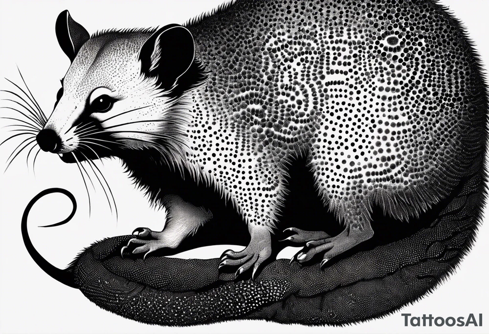 A possum hissing with the words “this meeting could have been a fist fight” behind it tattoo idea