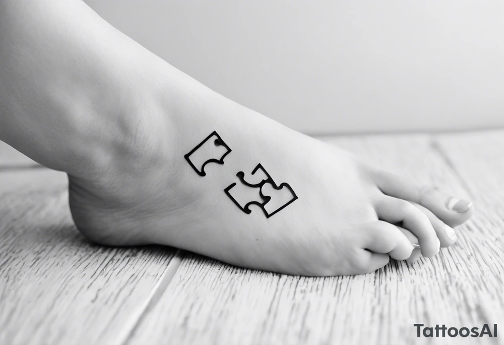 small, delicate tattoo in memory of my sister. Include the handwritten message:  "to my favorite sister" with a interlocking  puzzle pieces on my ankle. The words should be inside the puzzle piece tattoo idea