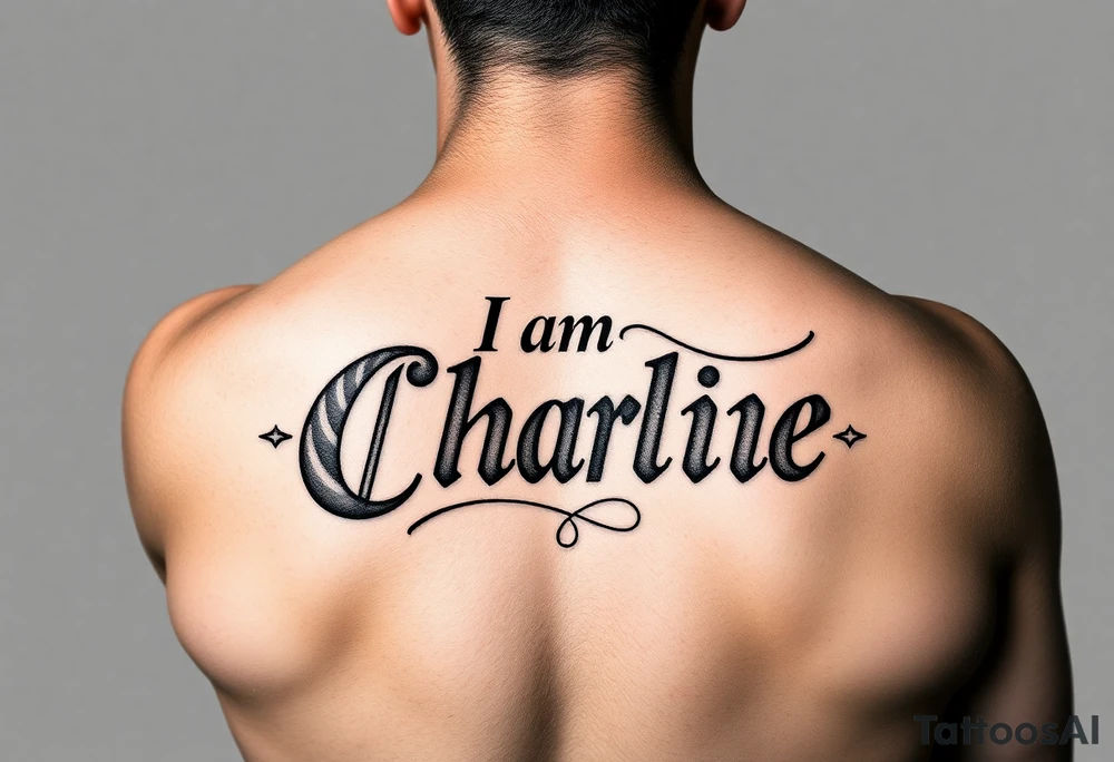 an artistic and reverent version of "I am Charlie" to honor the late great Charlie Kirk. tattoo idea