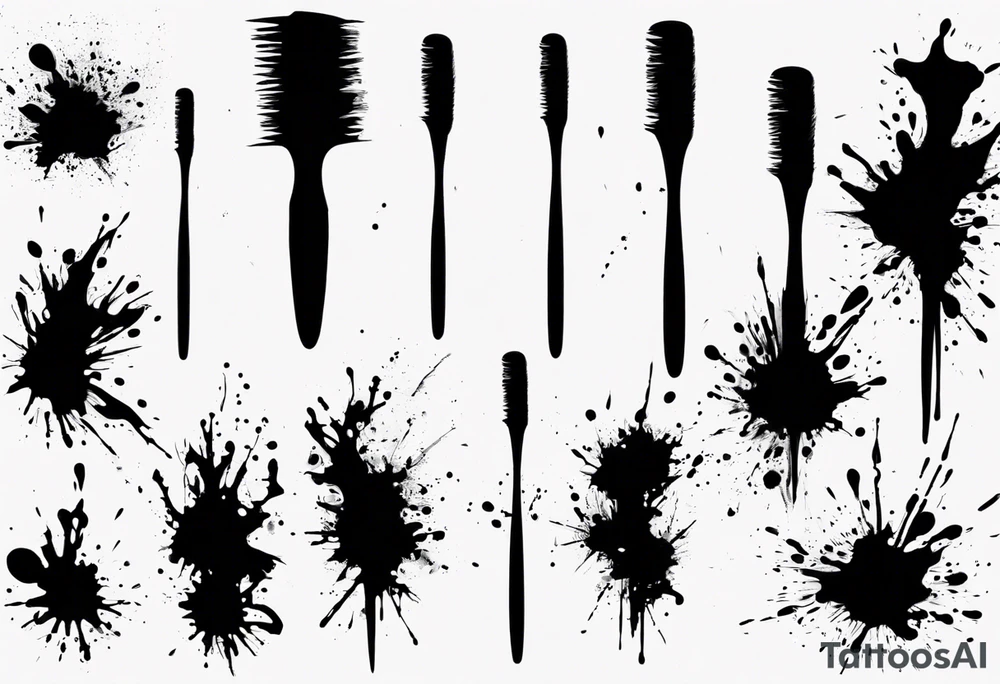 Paint brush splatter tattoo idea