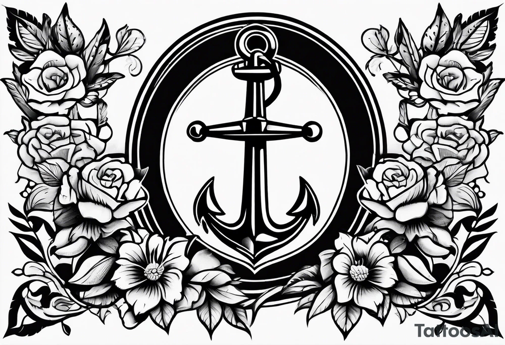 Traditional anchor tattoo idea