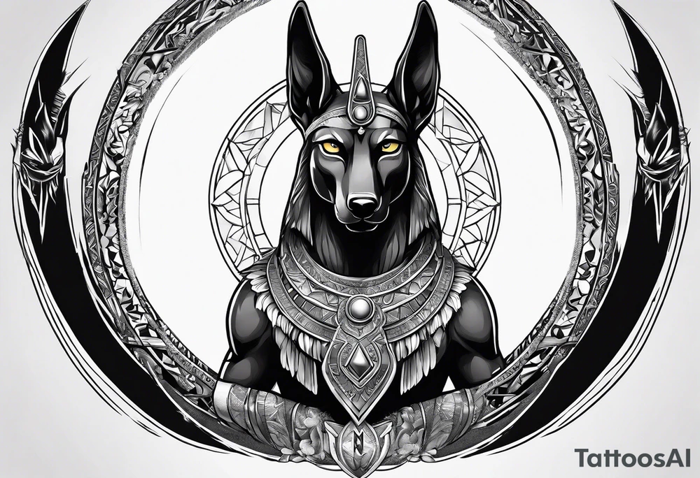 Anubis god tattoo idea