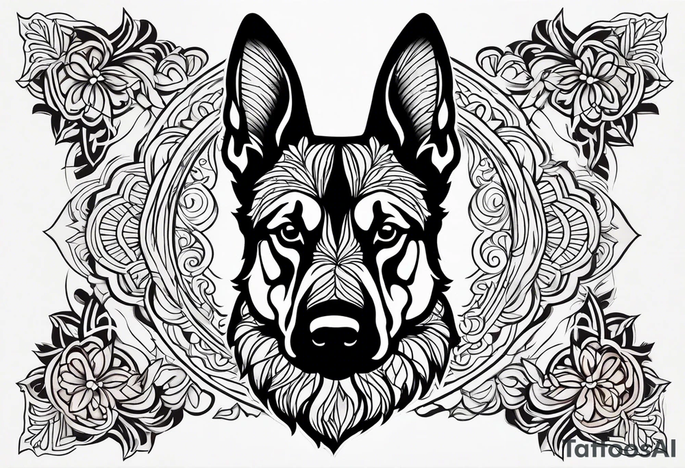 German shepherd dog tattoo idea