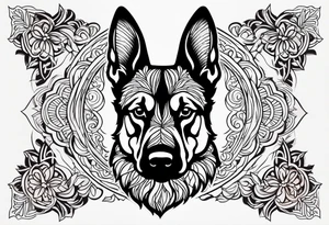 German shepherd dog tattoo idea