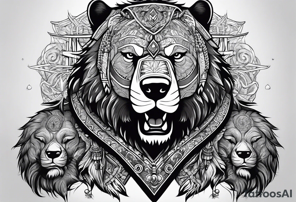 Snow bear warrior tattoo idea
