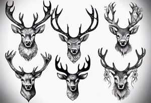 Majestic stag with exagerrated antlers tattoo idea