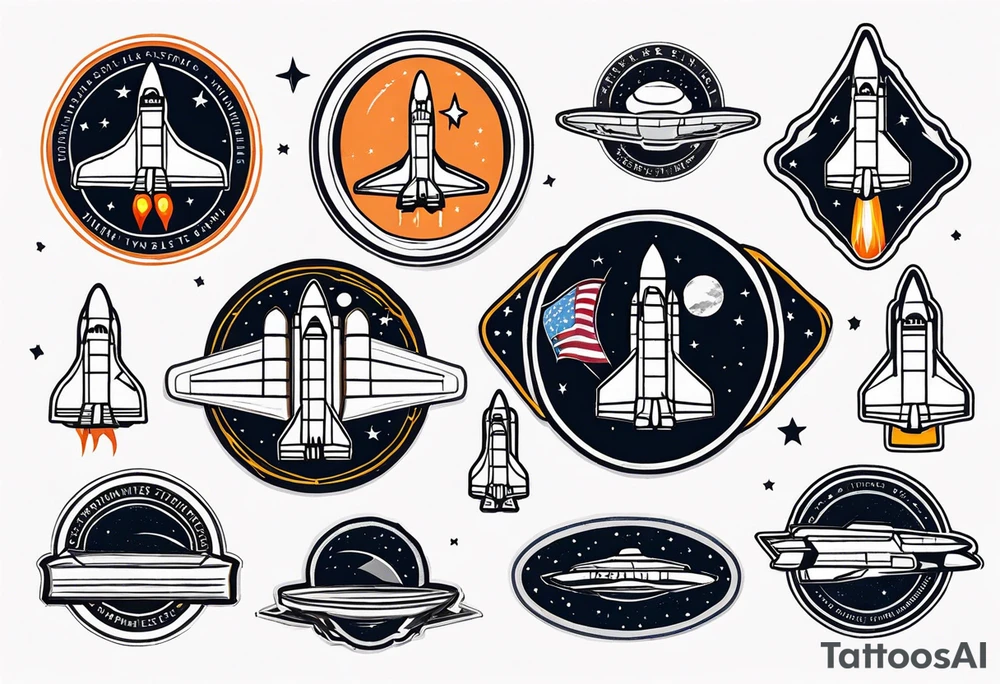 space shuttle mission patches stacked together tattoo idea
