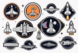 space shuttle mission patches stacked together tattoo idea