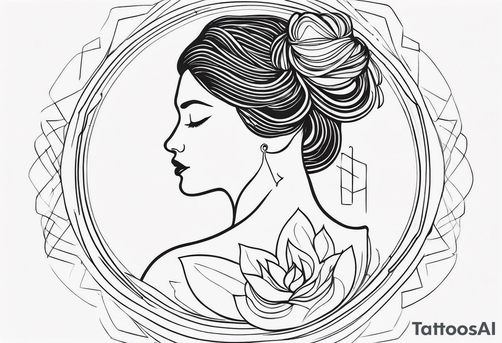 Fine line showing power of mind body and soul tattoo idea