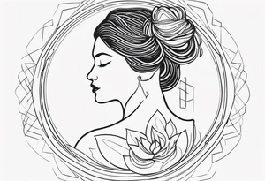 Fine line showing power of mind body and soul tattoo idea