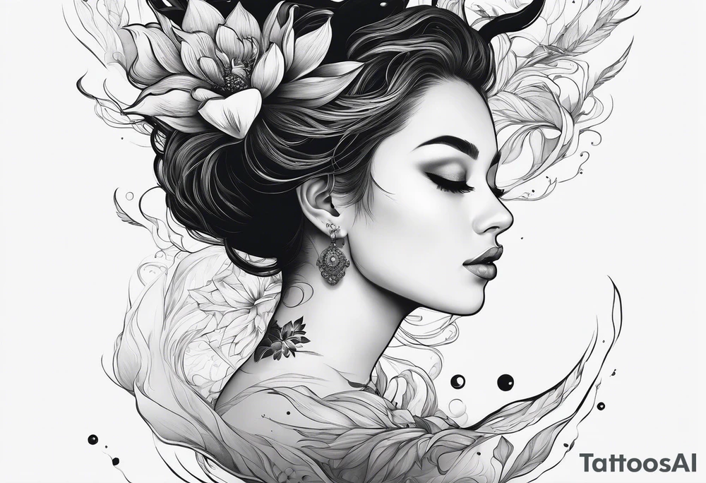 girl floating on still water
aerial view tattoo idea