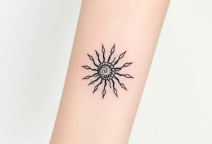 Fibonacci spiral shell sun tattoo idea