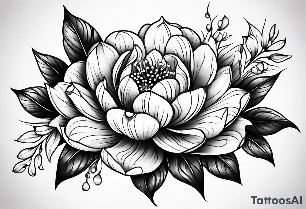 june and december birthday flower tattoo idea