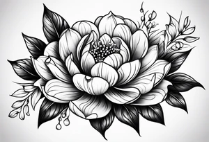june and december birthday flower tattoo idea