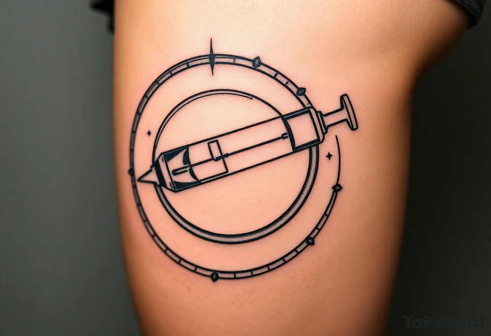 Testosterone injection site with circles tattoo idea