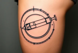 Testosterone injection site with circles tattoo idea