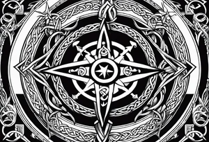 Celtic, forearm, half sleeve, anchor, compass tattoo idea