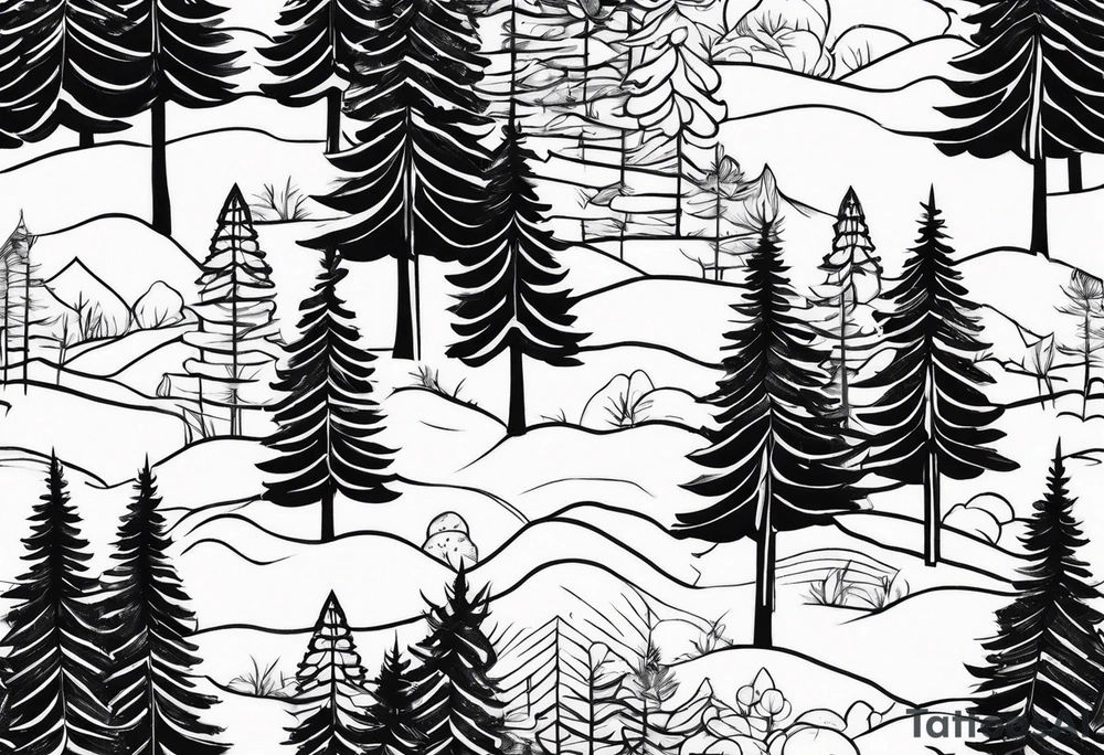 Pine Forest tattoo idea