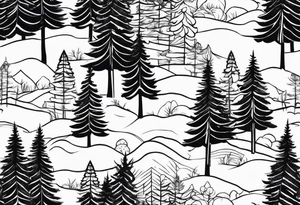 Pine Forest tattoo idea