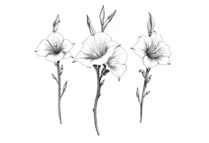 4 Large gladiolus stem flower tattoo idea