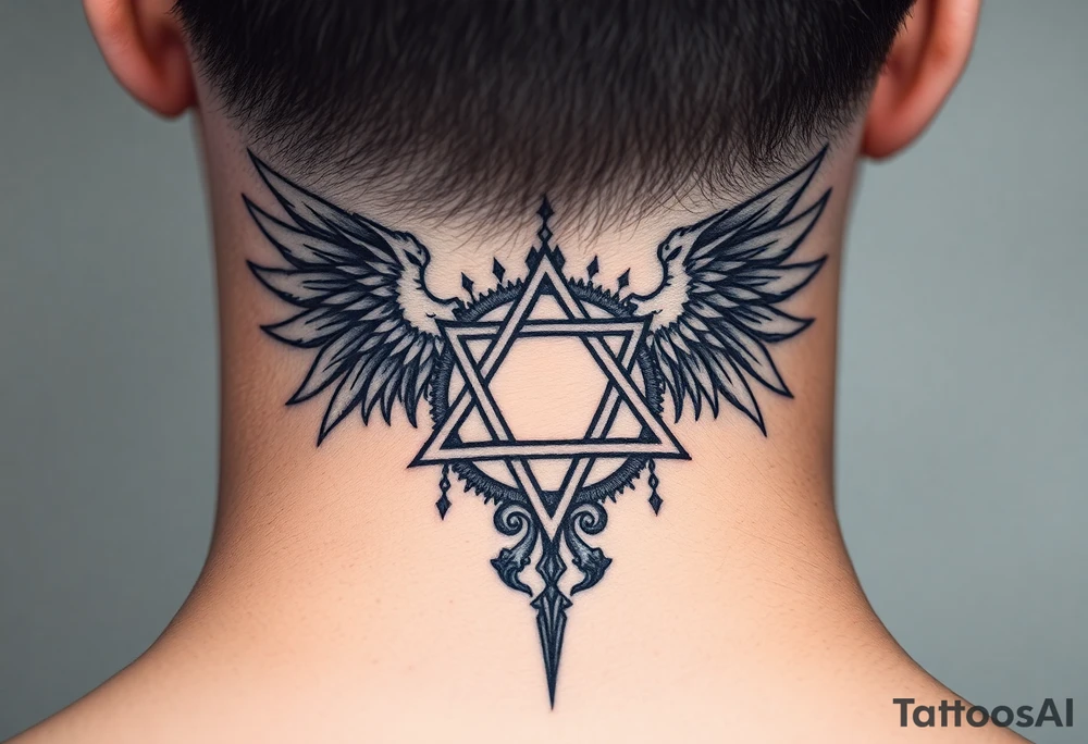 powerful majestic trible style surrounded by dark hate transforming into love and ligh tattoo idea