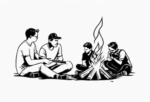 Campfire incorporating “Boys 9”.
Showing Mind, Body & Spirit.
The state of Maine tattoo idea