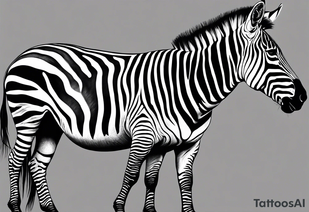 Zebra standing on back legs tattoo idea