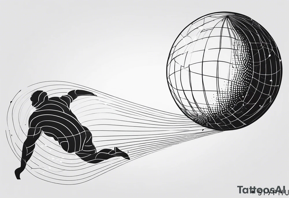 Sisyphus minimal line and dot tattoo design tattoo idea
