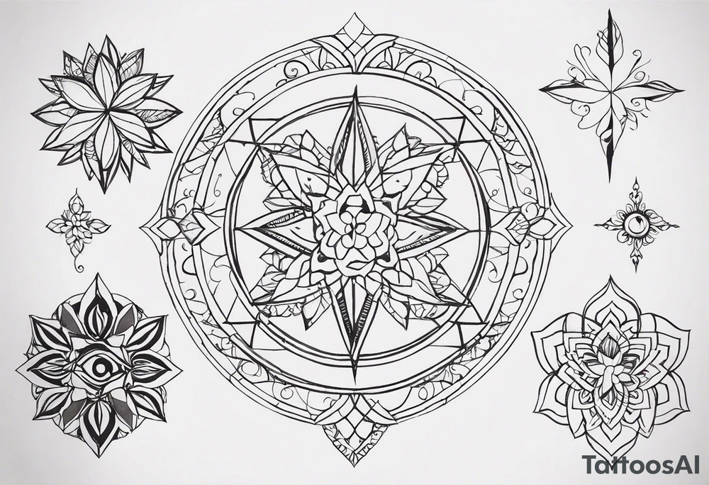 Мачу пикчу, лама и горы. Простой эскиз тату без мелких деталей tattoo idea