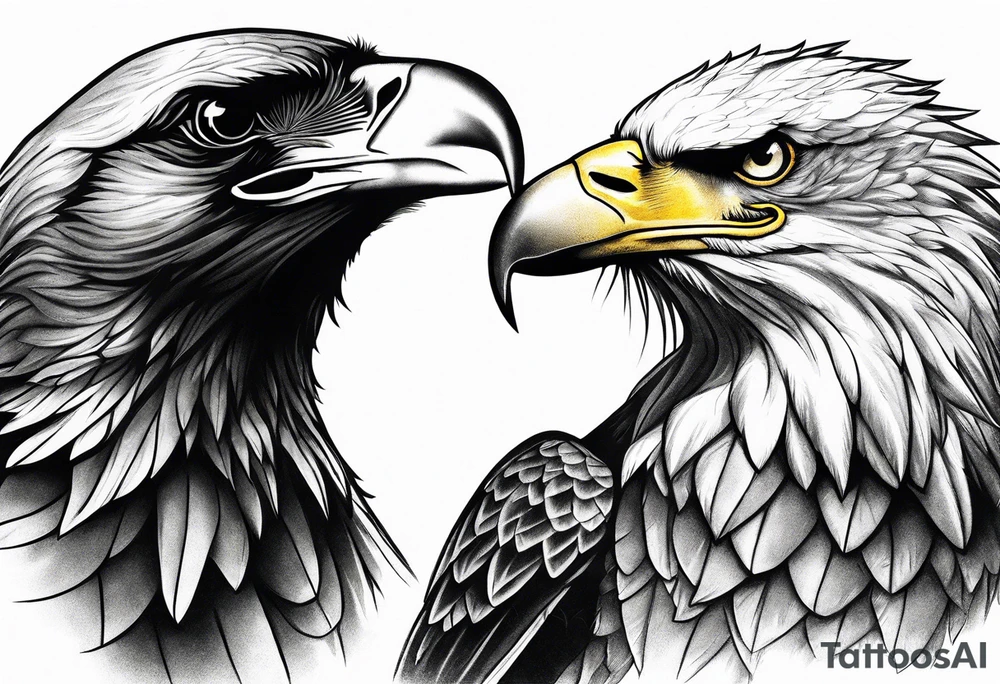 crow fighting eagle tattoo idea