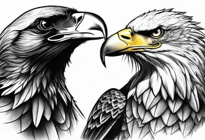 crow fighting eagle tattoo idea