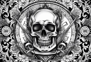 Dagger with hourglass inside tattoo idea