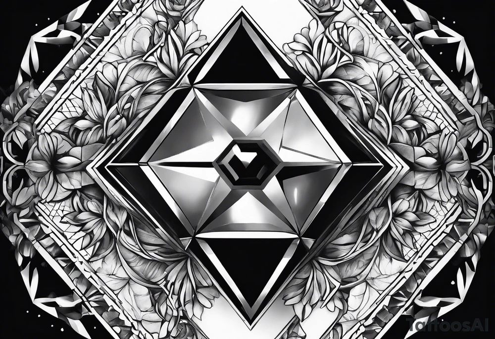 Alternate dimension inside of a diamond shape tattoo idea