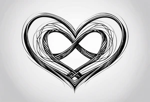 Infinity symbol with a heart, with the bottom of unconditional love symbol tattoo idea
