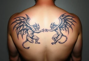 Demons and angels fighting tattoo idea