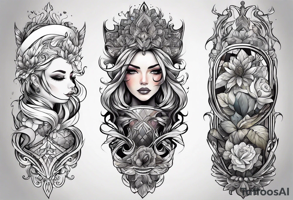 Abstract sleeve tattoo tattoo idea